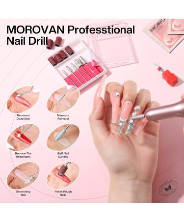 Morovan Acrylic Nail Set - Complete Starter Kit with Acrylic Powder Nail Lamp Drill & 4 UV Polish Colors for Beginners - Buy Online on GoSupps.com