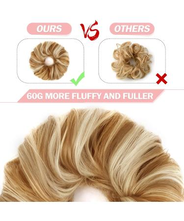 Vlasy Messy Bun Hair Piece Curly Wavy Scrunchies Extension Updo Synthetic Chignon F27/613# 60g - Buy Online on GoSupps.com