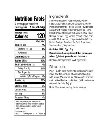 WonderSlim Chocolate Protein Mug Cake - 15g Protein, 6g Fiber, 3g Sugar (7ct) - Buy Online on GoSupps.com