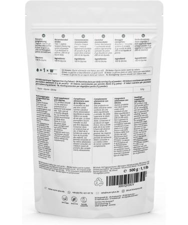 Nutri + Glycine Powder 500g | Vegan Amino Acid Supplement | High Dose Sugar Substitute Without Additives - Buy Online on GoSupps.com