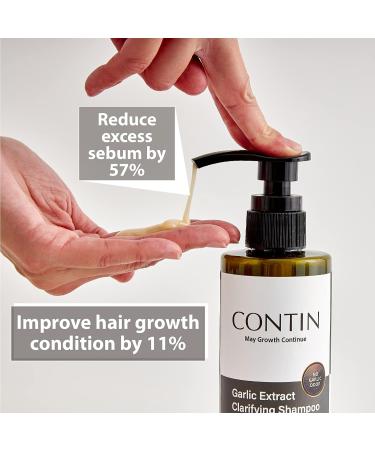 CONTIN Garlic Shampoo: Natural Scalp Treatment for Oily Sensitive Hair, Hair Loss, Growth, Anti-Thinning & Dandruff - Strengthen Roots, Clarify Follicles, Unscented - Thicker Fuller Hair - Buy Online on GoSupps.com