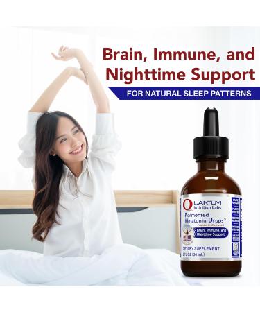Quantum Nutrition Labs Fermented Melatonin Drops - Melatonin Liquid for Adults Sleep Support Made with Organic Ingredients Vegan Friendly - 2 Fl Oz (54 Servings) 2 Fl Oz (Pack of 1) - Buy Online on GoSupps.com