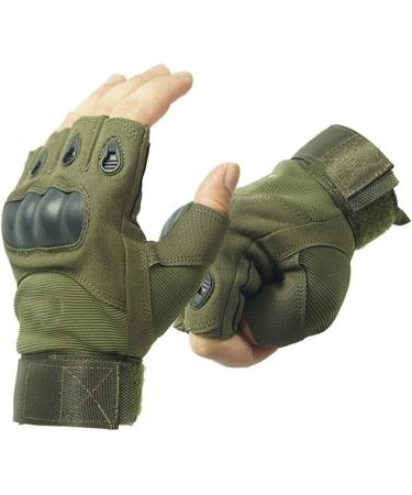 DDK Military Army Tactical Gloves - Fingerless Hard Knuckle Combat Gloves for Men - Black - Large - Buy Online on GoSupps.com