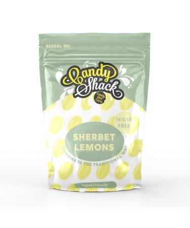 Candy Shack Sugar Free Sherbet Lemons 120 grams Sherbet Lemons 120 g (Pack of 1)