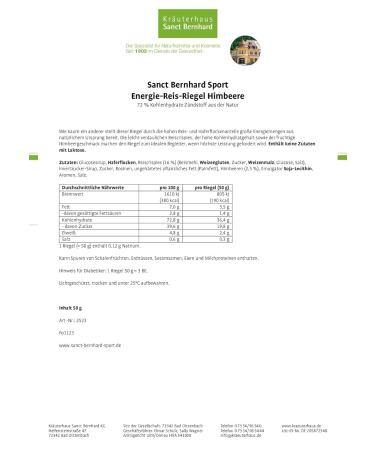 Sanct Bernhard Sport Energy Rice Bar Raspberry - 11-Pack | Fuel Your Workout with Delicious Energy Snack - Buy Online on GoSupps.com