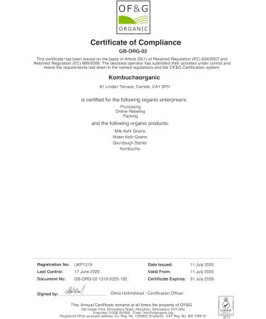  Kombuchaorganic Certified Organic Live 46 Year Old San Francisco Sourdough Starter UKAS Lab Tested with Printed Instructions from Kombuchaorganic - Buy Online on GoSupps.com