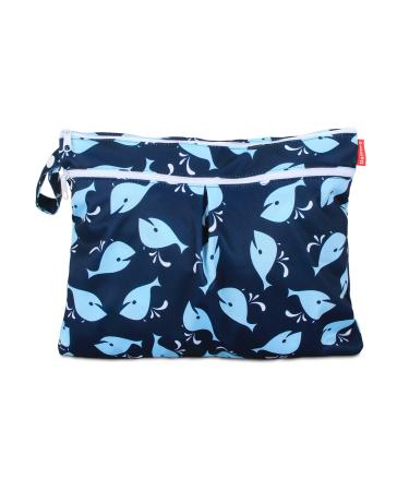 Damero diaper bag wetbag reusable nast pockets for on the go wetbag diaper bags for babies diapers dirty clothing and other accessories (small cat) s whale