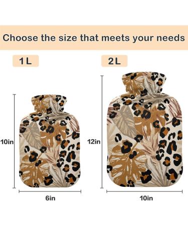 NAANLE Leopard Print Hot Water Bottle - 2L for Menstrual Cramps & Pain Relief | Heat & Cold Therapy - Buy Online on GoSupps.com