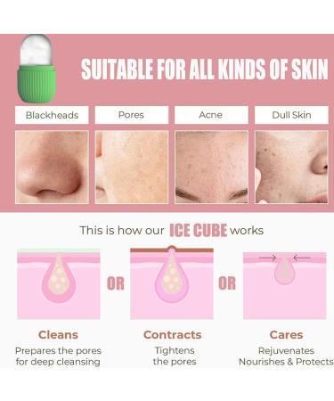 Rose Flower Ice Facial Roller - Reusable Ice Roller for Face & Eyes - Puffiness Reduction, Pore Minimization, Sunburn Repair - LeakProof - Green - Buy Online on GoSupps.com