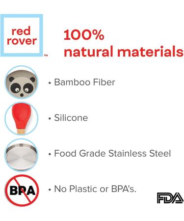 Red Rover Kids' Bamboo Dinner Set Off-White Hippo Design | 2.75 x 11 x 10.25 inches - Buy Online on GoSupps.com