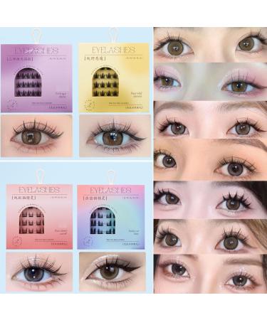 Fish Tails Glueless Press-On Eyelashes Press on Lashes No Glue Needed Self Adhesive Lash Clusters Press on Eyelashes No Glue Needed Reusable Self Adhesive Eyelashes - Buy Online on GoSupps.com