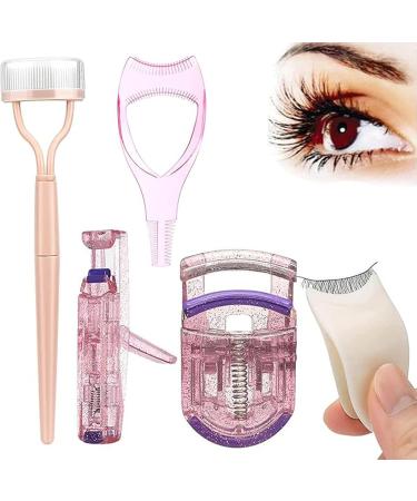 5 in 1 Eyelash Applicator Tool Set Portable Eyelash Curler Eyelash Tools Set for Women Girls Pink