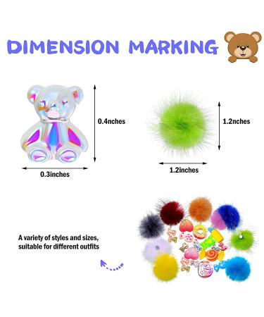 30-Piece Nail Decoration Charms Set: Fluffy Pom Balls, Cute Bear, Candy Resin Charms - Buy Online on GoSupps.com