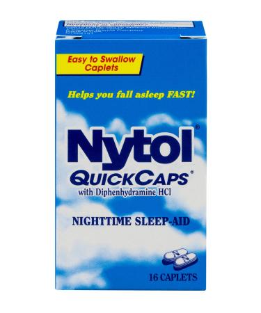 Quick Caps Nighttime Sleep Aid Helps You Fall Asleep Fast 16 Caplets (Pack of 6)