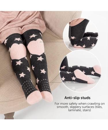 LaLoona Baby Crawling Tights with ABS Anti-Slip Sole and Knees - Stars Pink 86/92 (12-24 Months) - Buy Online on GoSupps.com