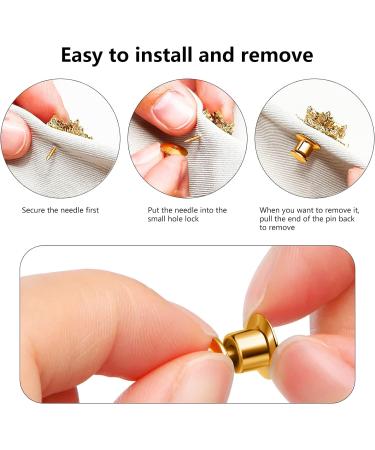 20Pcs Metal Pin Backs Locking Locking Pin Backs with Storage Case Pin Backs for Brooch Tie Hat Badge Insignia Gold - Buy Online on GoSupps.com