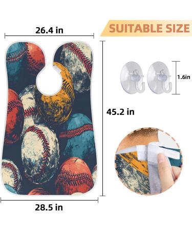 Colored Baseballs Beard Bib Apron - Men's Beard Hair Catcher | Perfect Gift for Father's Day Anniversary & Christmas - 2 Suction Cups Included - Buy Online on GoSupps.com