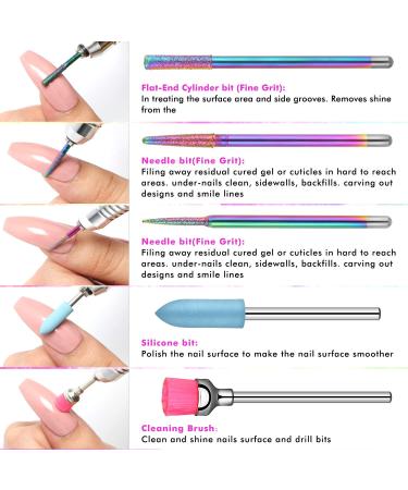 Ejiubas Diamond Nail Drill Bits Set - Professional 10Pcs 3/32 (2.35mm) Cuticle Drill Bit for Acrylic Gel Nails, Manicure Pedicure Tools - Home and Salon Use - Buy Online on GoSupps.com