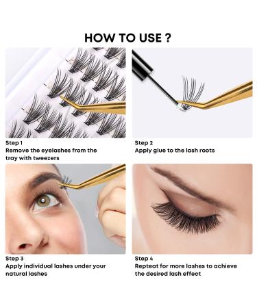 240 Pcs 20D Volume Individual Lash Clusters, Lightweight DIY Eyelash Extensions - 0.07mm C Curl False Lashes - 10/11/12/13/14mm - Buy Online on GoSupps.com