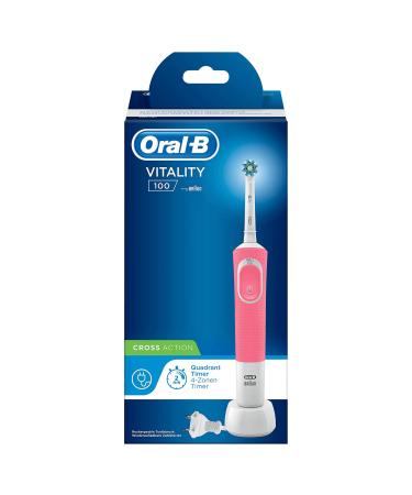 Oral B Vitality Cross Action Electric Toothbrush Pink Pink white 1 Count (Pack of 1)