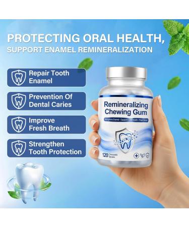 Remineralizing Gum Hydroxyapatite Gum with Xylitol Natural Enamel Strength Support Effectively Cleans Teeth and Freshens Breath 120 Count 120 Count (Pack of 1) - Buy Online on GoSupps.com