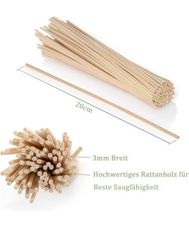 Vievre 100 Pcs Rattan Fragrance Sticks - 20cm Room Aroma Chopsticks for Home Office & Spa | Wood Color White - Buy Online on GoSupps.com