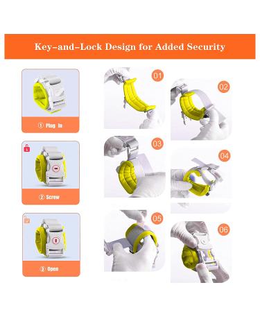 Toddler Safety Harness with Lock and Anti Lost Wrist Link, Reflective Tape Liner - Yellow Leash (6.5ft) - Buy Online on GoSupps.com