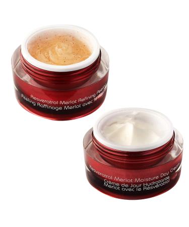 Vine Vera Merlot Day Cream & Peeling Gel Set - Resveratrol Anti-Aging Skin Care for Radiant Skin - Buy Online on GoSupps.com