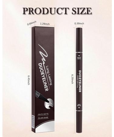 Gold Glitter Eyeliner & Black Matte Liquid Liner-Double Eyeliner Pen Metallic Shimmer Sparkling Eye Liner Eyeshadow Makeup Pencil High Pigmented Long Lasting Waterproof Smudgeproof Liner Pen for Women 02# Black+glod - Buy Online on GoSupps.com