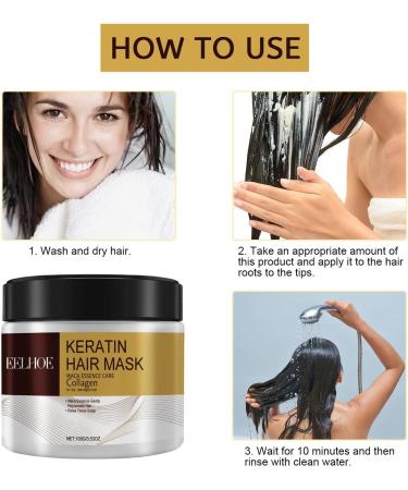 Collagen Hair Treatment Collagen Hair Mask Conditioning Argan Oil Hair Mask Keratin Hair Mask Collagen Treatment Deep Repair Conditioner Hair Masks for Dry Damaged Hair (3PCS) - Buy Online on GoSupps.com