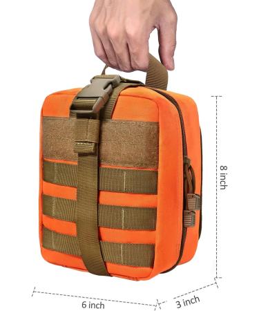 Tactical MOLLE Rip-Away EMT Medical First Aid Kit | 600D Waterproof Fabric | Outdoor Rescue Tools Package | Orange - Buy Online on GoSupps.com