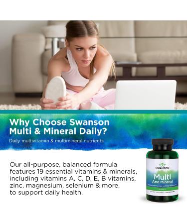 Swanson Daily Men's Women's Multivitamin Multimineral Health Supplement - 250 Capsules - Buy Online on GoSupps.com