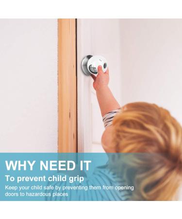 Child Safety Door Knob Covers (4 Pack) - New Shape & Structure Design, Prevent Kids from Opening Doors - Baby Safety Locks, White, Fits Most Knobs - Buy Online on GoSupps.com