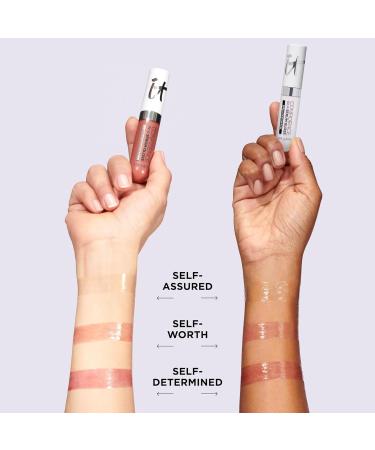 IT Cosmetics Confidence in a Serum Lip Gloss - 8HR Hydration Hyaluronic Acid & Vitamin E - High Shine Sheer Finish - Self-Worth Soft Pink Beige - International Shipping Available - Buy Online on GoSupps.com