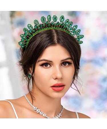 Flayem Green Crystal Headband Rhinestone Hairband Green Beads Hairhoop Party Costume Christmas Hair Accessories for Women and Girls - Buy Online on GoSupps.com