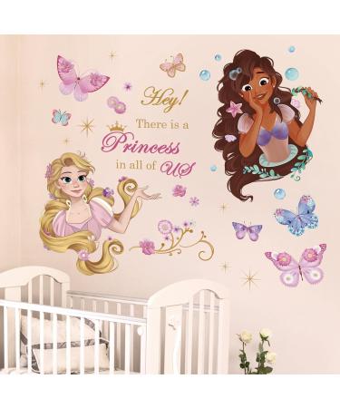 Wondever Princess Wall Stickers Quotes - Peel and Stick Butterfly Wall Decals for Girls Bedroom and Nursery - Buy Online on GoSupps.com