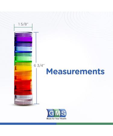 GMS 7 Day Medicine Pill Organizer | Stackable Pill Box for Small Tablets & Vitamins | Weekly Medication Organizer - Rainbow Small (Pack of 1 - Buy Online on GoSupps.com