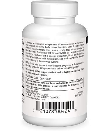 Source Naturals B-125 125mg B-Vitamins for Energy Production - 30 Tablets - Buy Online on GoSupps.com