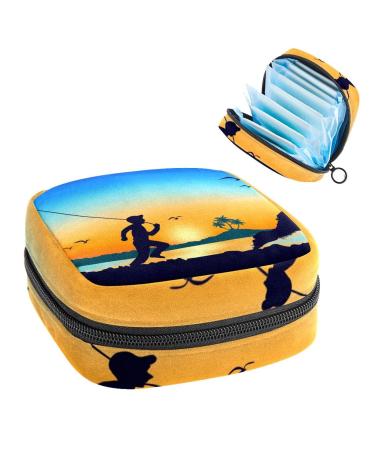 GIAPB Period Bag Sanitary Napkin Storage Bag Period Pouch Travel Makeup Bag Beach Collie Dog Color4361