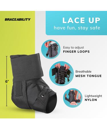 BraceAbility Lace Up Kids Ankle Brace - Pediatric Figure 8 Support for Sports Soccer Basketball Gymnastics (XS - Buy Online on GoSupps.com