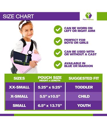 Mars Wellness Pediatric Kids Shoulder & Arm Sling - Adjustable Neck Support - Blue Small - Thumb Loop - Pack of 1 - Buy Online on GoSupps.com