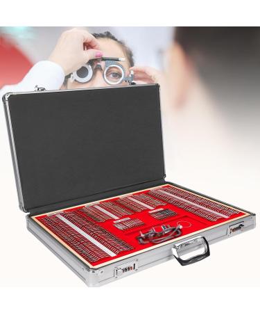 266 PCS Optical Trial Lens Set Optometry Kit Metal Rim Aluminium Case Kit Set with Optometry Test Trial Frame Essential Optometry Tools for Precise Vision Testing