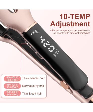 Professional Rose Gold Ceramic Hair Straightener - 4x9mm Plates Digital Temperature Control for Long Thick Hair - International Shipping Available - Buy Online on GoSupps.com