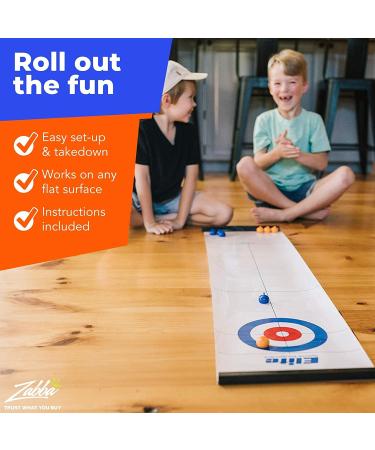 Elite Sportz Equipment Curling Game - Tabletop Family Fun Set with 4 Ft x 1 Ft Mat - Includes Bonus Travel Bag - Ages 6 & Up - Buy Online on GoSupps.com