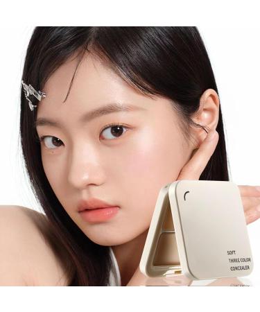 3-Color Cream Concealer Palette Contouring and Highlighting Concealer for Redness Blemishes and Dark Circles - Buy Online on GoSupps.com