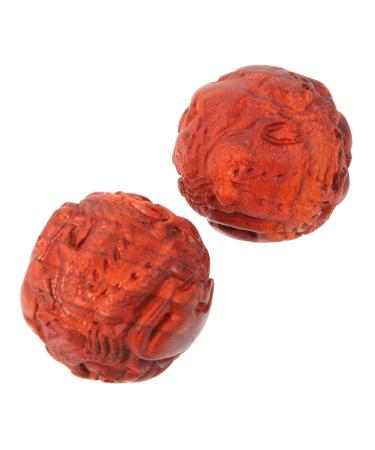 Homsfou 1 pair of small health balls health ball toys white furniture liners hand relaxation balls square desk implementation hand training ball sport fitness wood carve