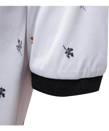 Men's Fashion Spring Summer Casual Short Sleeve Zipper T-Shirt - White Printed Blouse for Every Occasion - Buy Online on GoSupps.com
