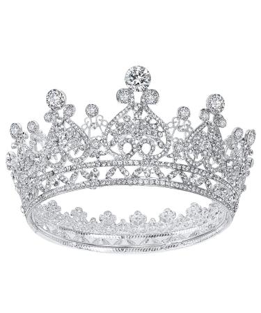 AOPRIE Victoria 1870s Crown for Women Silver Crystal Tiara for Girls Queen Crowns and Tiaras princess Hair Accessories for Wedding Prom Bridal Party Halloween Costume Christmas birthday Gifts Buling Silver - Buy Online on GoSupps.com