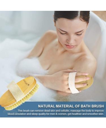 Natural Bristle Dry Brush for Skin Massage and Exfoliation | Lymphatic Drainage and Cellulite Removal | Body Scrubber for Back, Underarms, Legs, and Feet - Buy Online on GoSupps.com