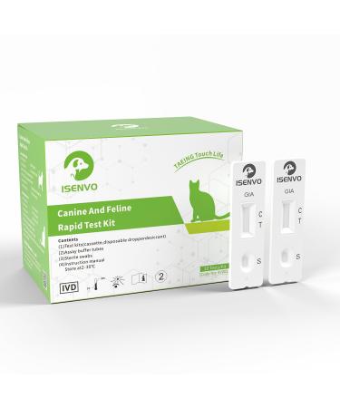 Isenvo 2 x Giardia quick test dog & cat - Giardien test reliably as a test for intestinal parasites and diarrhea - for dogs & cats at Giardia (2 x test kit)